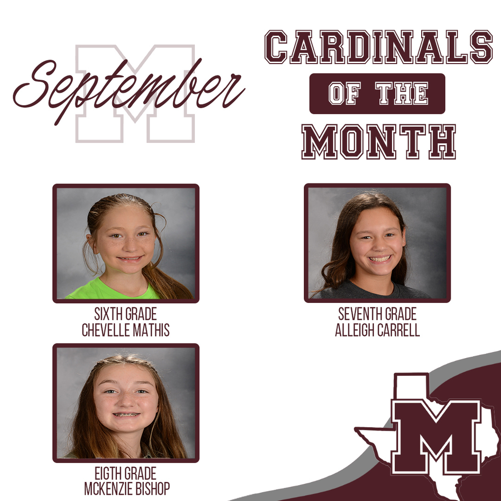 Middle School Students of the Month